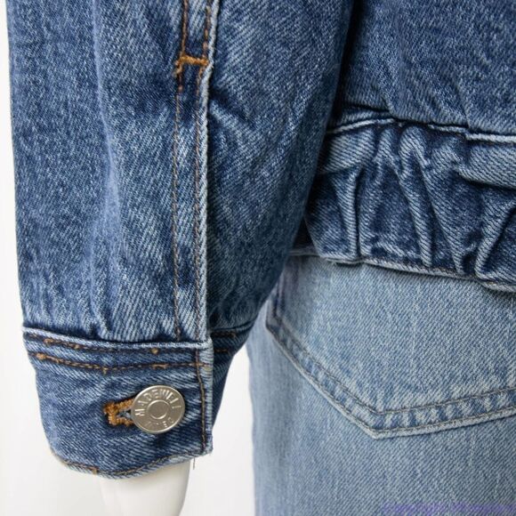 NEW Madewell Sherpa-Lined blue Denim Zip‎ Jacket, size M, NWT - Picture 12 of 16